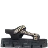 ( Nouvelle Collection ) Versace Sandales Greca à Attache Scratch Homme