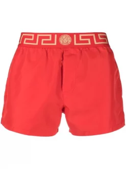 Versace Short De Bain à Logo Greca A9X2 RED GOLD