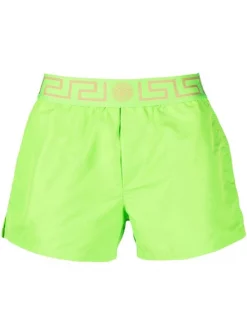 ( Nouvelle Collection ) Versace 2G530 NEON GREEN GOLD Short De Bain Greca Key Homme
