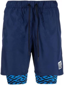 ( Nouvelle Collection ) Versace Short De Sport à Imprimé Greca 5U460 BLUNAVY SAPPHIRE