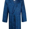 ( Nouvelle Collection ) Versace 5U290 SAPPHIRE BLACK Robe De Chambre En Soie à Logo Homme
