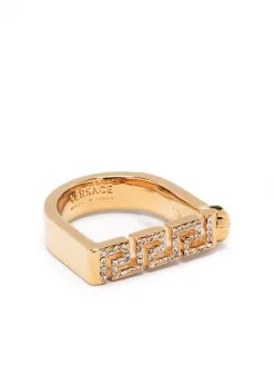 Versace Bague Greca à Ornements En Cristal 4J090 GOLD - CRYSTAL