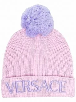 Versace 1PB90 PINK Bonnet à Logo Brodé Homme