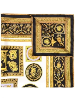 ( Nouvelle Collection ) Versace écharpe En Soie à Imprimé Cornici Homme