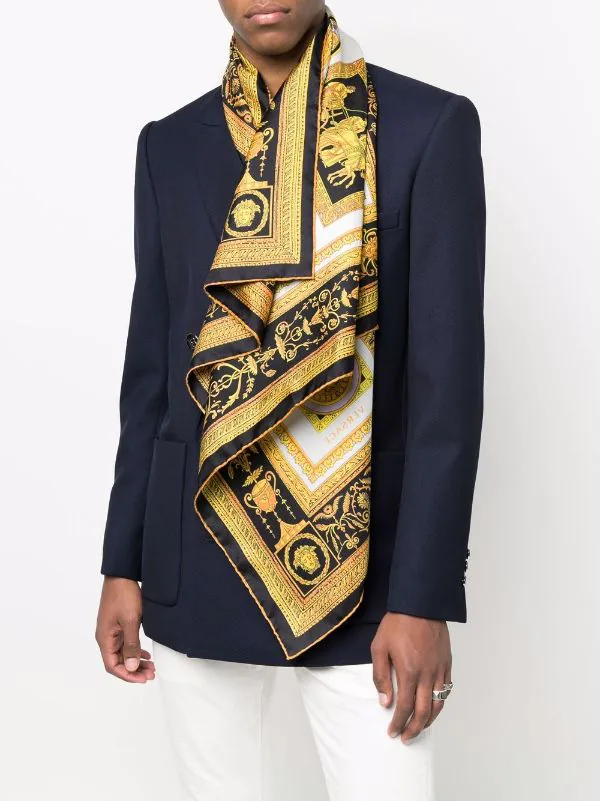 ( Nouvelle Collection ) Versace écharpe En Soie à Imprimé Cornici Homme 2 ( Nouvelle Collection ) Versace écharpe En Soie à Imprimé Cornici Homme – Image 2