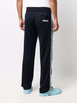 Versace Pantalon De Jogging à Imprimé La Greca Signature 1U610 NAVY -Pas Cher Versace Boutique 17337679 35825202 600