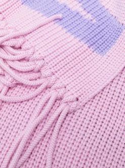 Versace écharpe En Laine à Logo En Intarsia 1PB90 PINK -Pas Cher Versace Boutique 17338006 37037872 600