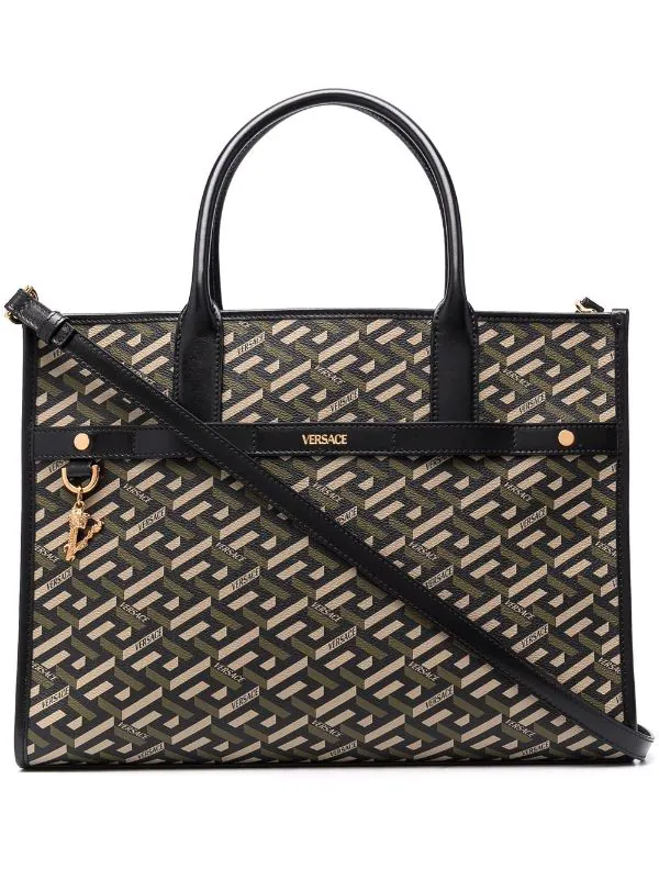 Versace Sac Cabas à Imprimé La Greca Femme 1 Versace Sac Cabas à Imprimé La Greca Femme