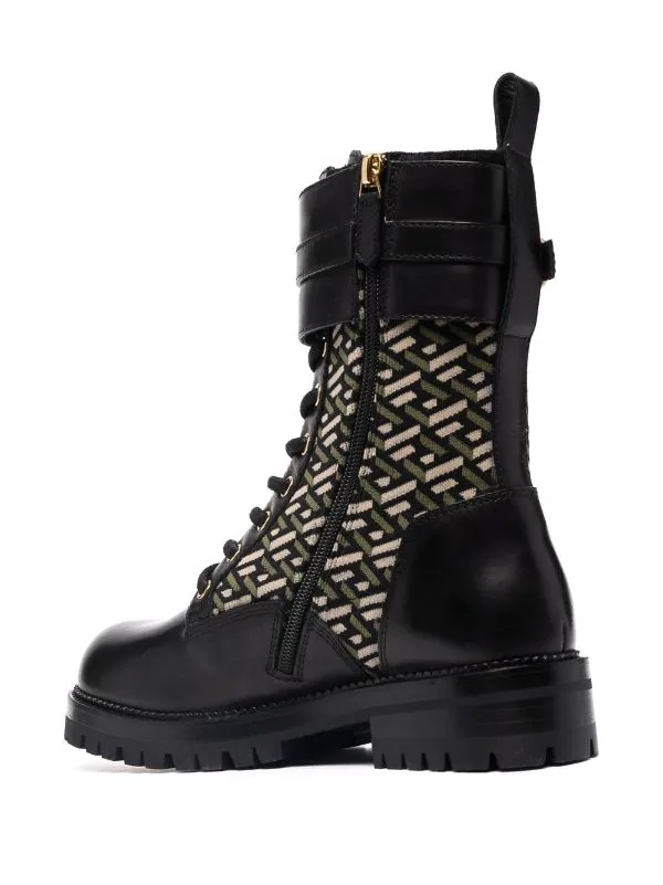 Versace 5B15V Bottines La Greca à Motif Monogrammé Femme 3 Versace 5B15V Bottines La Greca à Motif Monogrammé Femme – Image 3