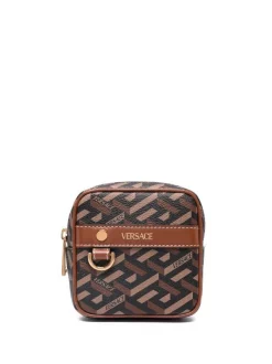 Versace Portefeuille à Logo Imprimé 5B17V NERO+ CAMRAMEL-ORO VERSACE