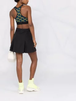 Versace 5B010 BLACK+PRINT Brassière De Sport à Logo Imprimé Femme -Pas Cher Versace Boutique 17340549 35826138 600