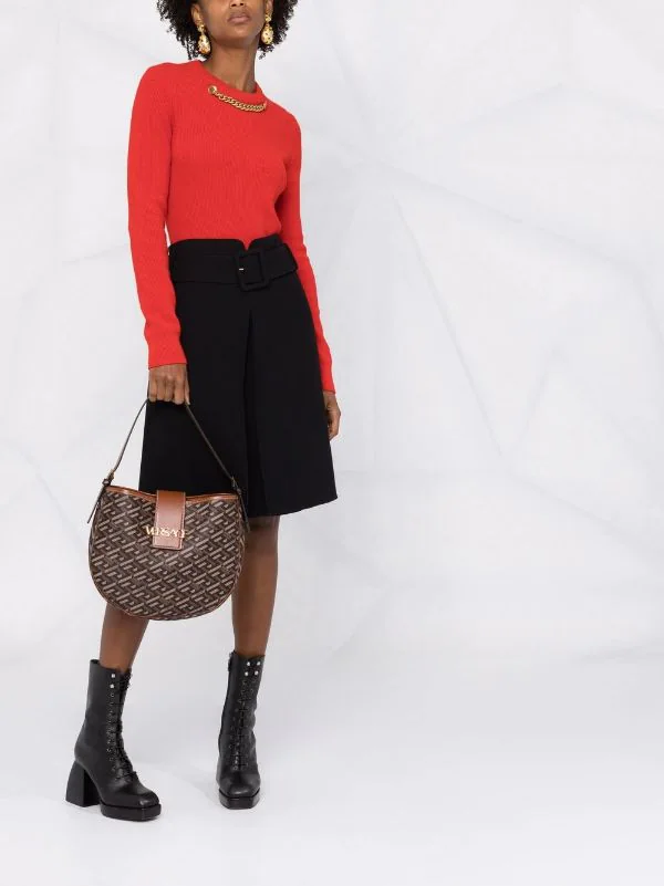 ( Access Edit ) Versace Sac Porté épaule à Logo Imprimé 5B17V BLACK+CARAMEL 2 ( Access Edit ) Versace Sac Porté épaule à Logo Imprimé 5B17V BLACK+CARAMEL – Image 2