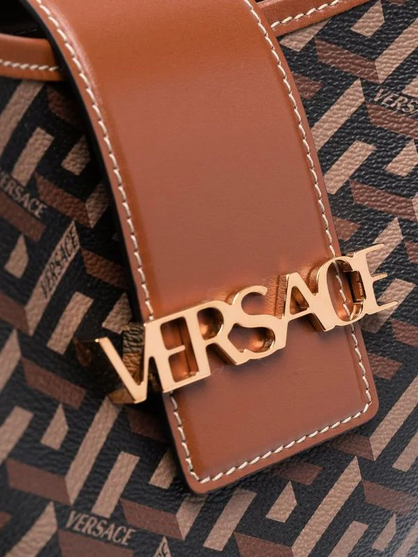 ( Access Edit ) Versace Sac Porté épaule à Logo Imprimé 5B17V BLACK+CARAMEL 5 ( Access Edit ) Versace Sac Porté épaule à Logo Imprimé 5B17V BLACK+CARAMEL – Image 5