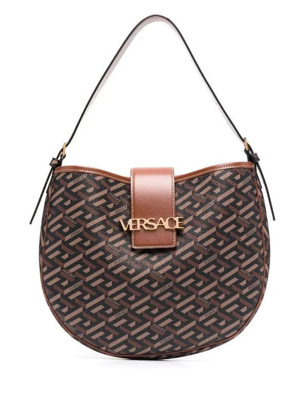 ( Access Edit ) Versace Sac Porté épaule à Logo Imprimé 5B17V BLACK+CARAMEL 1 ( Access Edit ) Versace Sac Porté épaule à Logo Imprimé 5B17V BLACK+CARAMEL