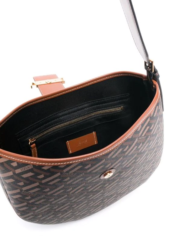 ( Access Edit ) Versace Sac Porté épaule à Logo Imprimé 5B17V BLACK+CARAMEL 6 ( Access Edit ) Versace Sac Porté épaule à Logo Imprimé 5B17V BLACK+CARAMEL – Image 6