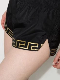 ( Nouvelle Collection ) Versace 1B000 BLACK Short à Taille élastiquée La Greca Femme -Pas Cher Versace Boutique 17341868 38429507 600
