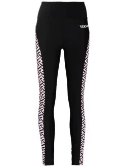 ( Nouvelle Collection ) Versace Legging La Greca à Taille Haute 5B530 NERO + CANDY