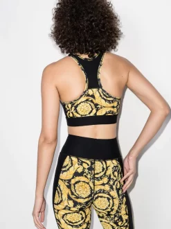 ( Access Edit ) Versace 5B010 NERO + STAMPA Brassière De Sport à Imprimé Baroque Femme -Pas Cher Versace Boutique 17342594 38159025 600