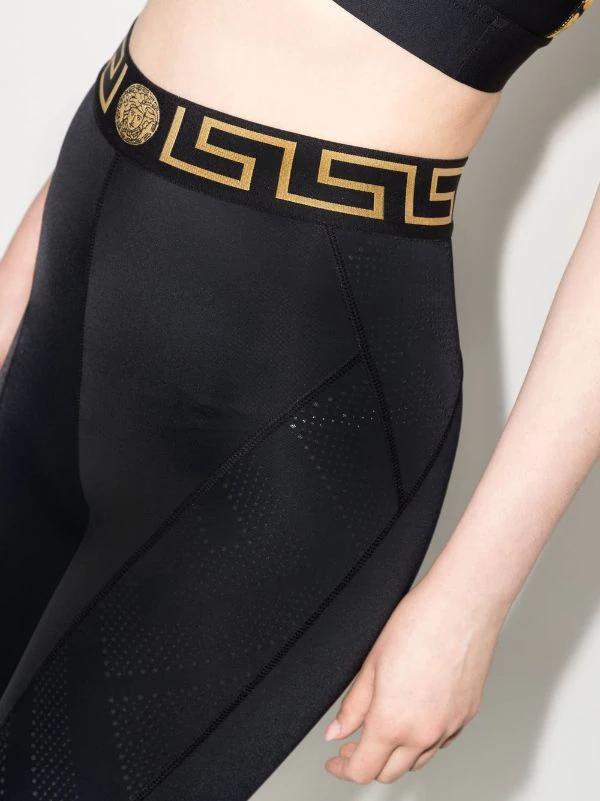 ( Nouvelle Collection ) Versace Legging à Taille Greca 1B003 NERO 4 ( Nouvelle Collection ) Versace Legging à Taille Greca 1B003 NERO – Image 4