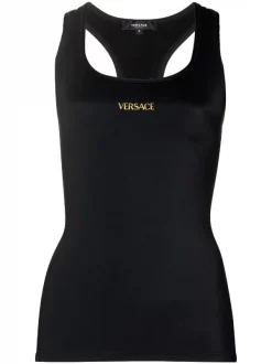 ( Nouvelle Collection ) Versace Débardeur Imprimé à Dos Nageur 1B001 NERO