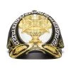 ( Nouvelle Collection ) Versace 5B040 NERO/BIANCO Casquette Medusa Greca Homme