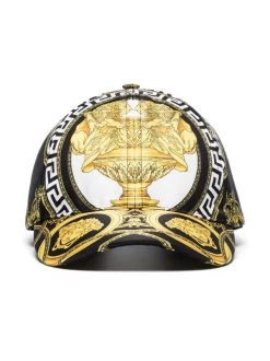 ( Nouvelle Collection ) Versace 5B040 NERO/BIANCO Casquette Medusa Greca Homme
