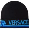 ( Nouvelle Collection ) Versace Bonnet En Maille à Motif Greca 1B000 NERO
