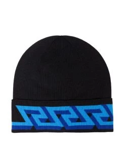 ( Nouvelle Collection ) Versace Bonnet En Maille à Motif Greca 1B000 NERO -Pas Cher Versace Boutique 17347897 37703741 600