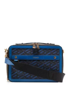 ( Nouvelle Collection ) Versace Sac Porté épaule Greca En Cuir Homme