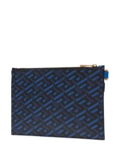 ( Nouvelle Collection ) Versace 5U48V BLUE/ORO Pochette La Greca En Cuir Homme -Pas Cher Versace Boutique 17350510 37788771 600