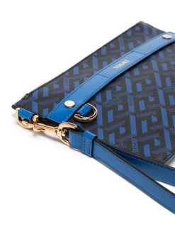 ( Nouvelle Collection ) Versace 5U48V BLUE/ORO Pochette La Greca En Cuir Homme -Pas Cher Versace Boutique 17350510 37789081 600