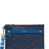 ( Nouvelle Collection ) Versace 5U48V BLUE/ORO Pochette La Greca En Cuir Homme
