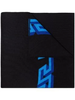 ( Nouvelle Collection ) Versace écharpe En Laine à Motif Greca 1B000 NERO
