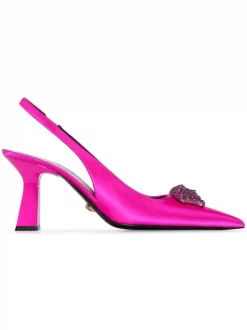 ( Access Edit ) Versace Escarpins La Medusa à Bride Arrière 1PA40 DEEP FUXIA
