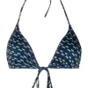 Versace 5U190 Royal Blue+Yellow Haut De Bikini à Motif Monogrammé Femme
