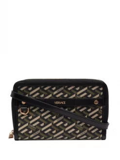 Versace Pochette Greca En Cuir à Logo Imprimé Femme