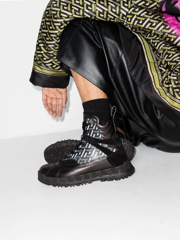 Versace Bottines Greca Rhegis En Cuir BLACK 3 Versace Bottines Greca Rhegis En Cuir BLACK – Image 3