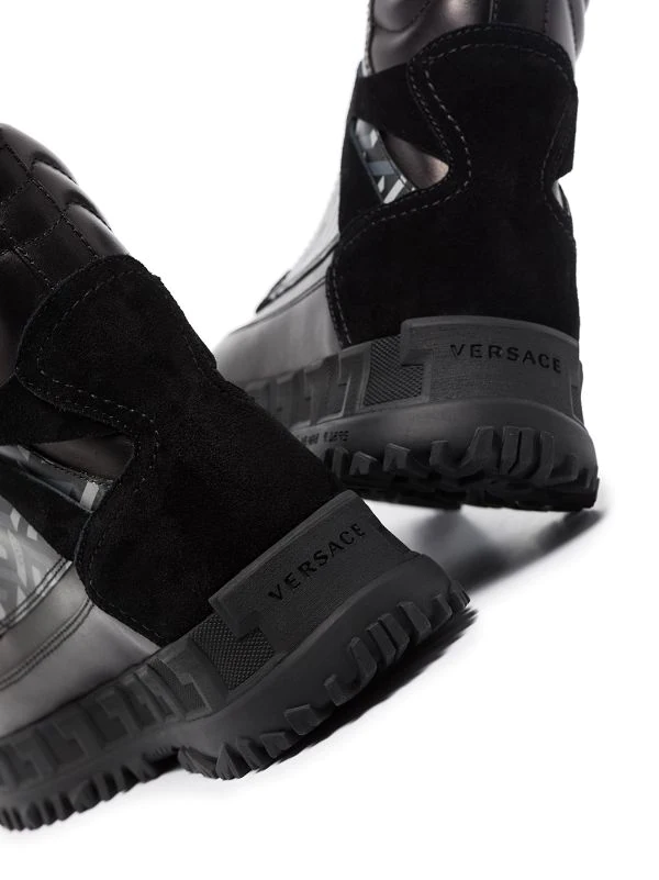 Versace Bottines Greca Rhegis En Cuir BLACK 4 Versace Bottines Greca Rhegis En Cuir BLACK – Image 4