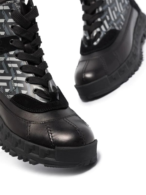 Versace Bottines Greca Rhegis En Cuir BLACK 2 Versace Bottines Greca Rhegis En Cuir BLACK – Image 2