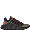 Versace 6K260 NERO+KHAKI+AZALEA Baskets Trigreca à Découpes Homme
