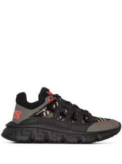 Versace 6K260 NERO+KHAKI+AZALEA Baskets Trigreca à Découpes Homme