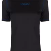 Versace 5B010 BLACK + PRINT T-shirt à Coutures Contrastantes Femme