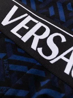 Versace Boxer à Imprimé La Greca 5U180 BLUE NAVY + BLACK -Pas Cher Versace Boutique 17451249 37527673 600