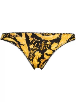 ( Positively Conscious ) Versace String à Imprimé Barocco 5B000 NERO ORO