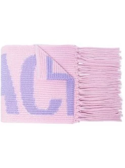 ( Access Edit ) Versace écharpe En Laine à Logo Intarsia 1PB90 CANDY