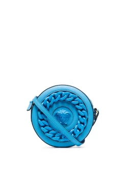 ( Nouvelle Collection ) Versace Sac Rond La Medusa En Cuir 1U38V BLUE