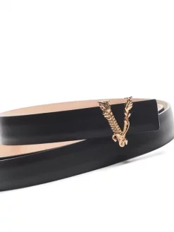 ( Access Edit ) Versace Ceinture Virtus En Cuir KVO41 BLACK -Pas Cher Versace Boutique 17502170 39700004 600