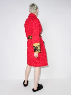 Versace Z4003 ROSSO Peignoir à Motif Barocco Femme -Pas Cher Versace Boutique 17502434 38598083 600