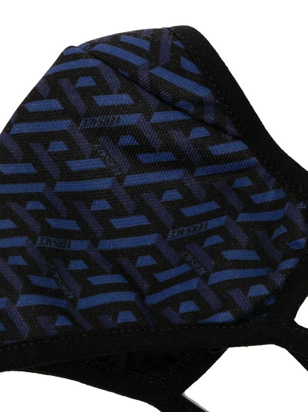 Versace Masque à Imprimé La Greca Orange Peel+Regal Blue 3 Versace Masque à Imprimé La Greca Orange Peel+Regal Blue – Image 3