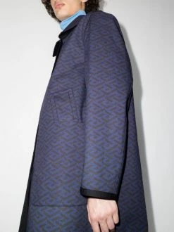 ( Nouvelle Collection ) Versace Manteau Réversible à Simple Boutonnage 1B000 BLACK -Pas Cher Versace Boutique 17513307 39534889 600